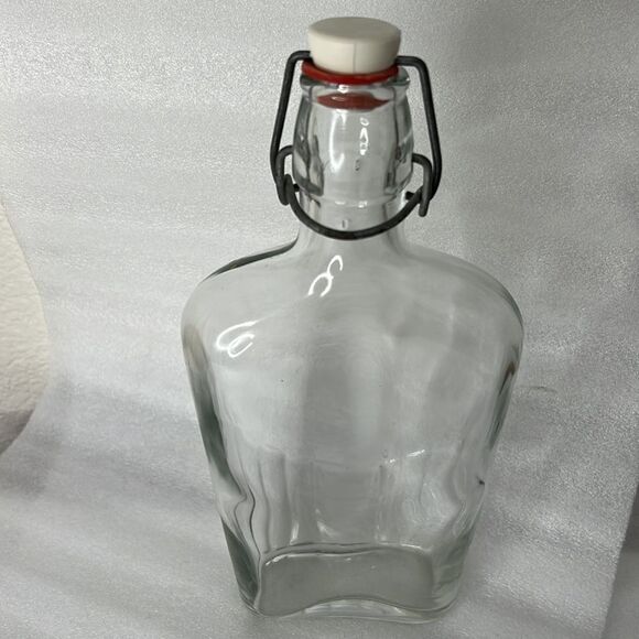 Pint Glass Thumbprint Vintage Liquor Medicine Resealable Stopper Travel Bottle - Picture 2 of 6